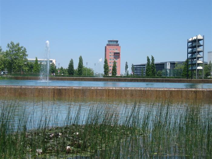 Views of the artificial lake between the hotel & old airport tower